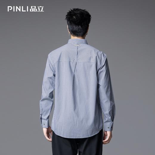 PINLI品立春季新款商务休闲长袖衬衫男扣领尖领格子宽松衬衣GD253113062 商品图2