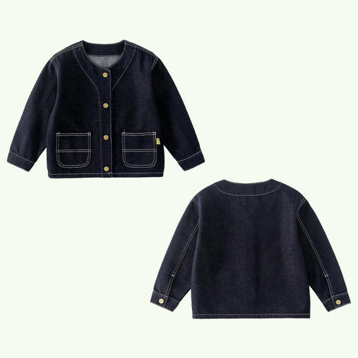 棉花堂防褪色V领软牛仔童装外套——FA52034 商品图5