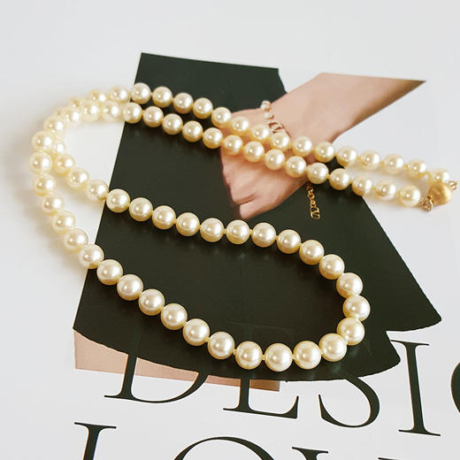 【天然正品】AU750收藏级黄金镶天然近完美约5.5-6MM真科研大证极光羽皇金南洋海水珍珠项链5.5-6MM链长：46CM女性现售价：4880！210825NJM13 商品图4