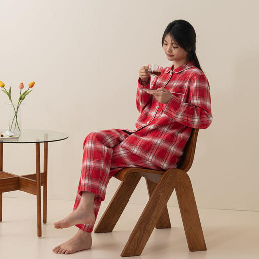 【便宜一半还多！无印良品同款纯棉家居服！】男女款法兰绒睡衣 家居服纯棉25年秋季套装 无侧缝法兰绒毛 舒适透气 高级质感 商品图2