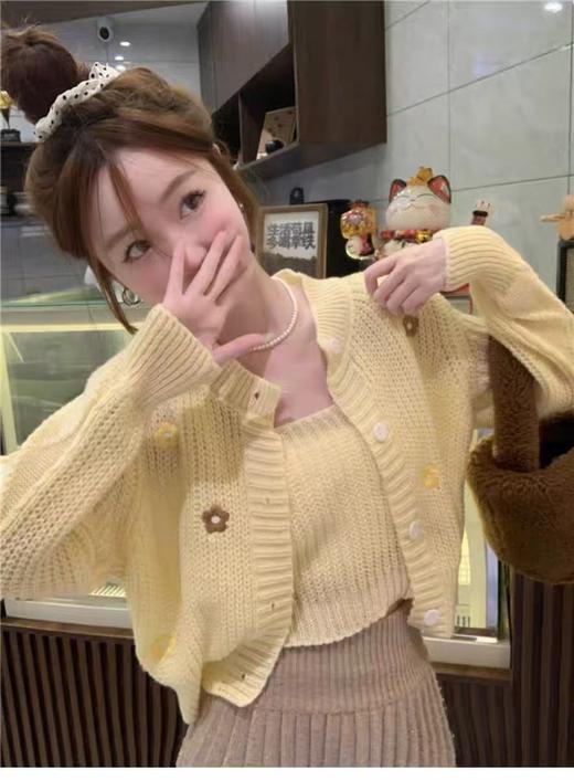 【孤品捡漏】微脏G03鹅黄两件套针织衫套装-喜出 商品图2