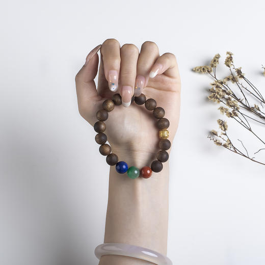 xy0565沉香+南红青金石非洲翠手串 商品图7