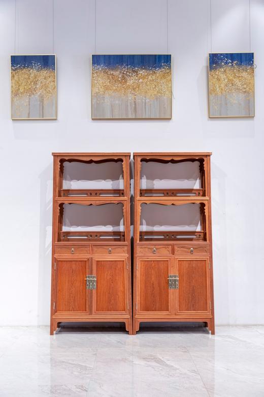 红桥红  家具严选  缅甸花梨（大果紫檀）【184壸门双层 亮格柜】 商品图0