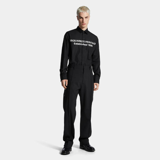 DSQUARED2 男士侧拉链棉质休闲裤 黑色 S74KB1058 S40320 900 商品图2
