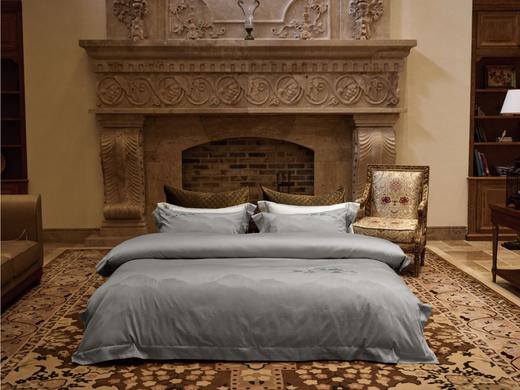 苏绣系列床单四件套-金澜映岳 100支双股双纱色织提花工艺 商品图1