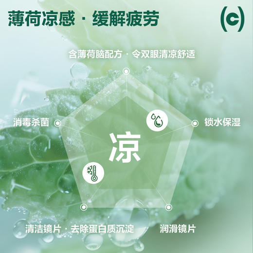 【新品上线】CoFANCY可糖隐形眼镜美瞳薄荷凉感多效护理液除蛋白500ml清洗液 商品图2