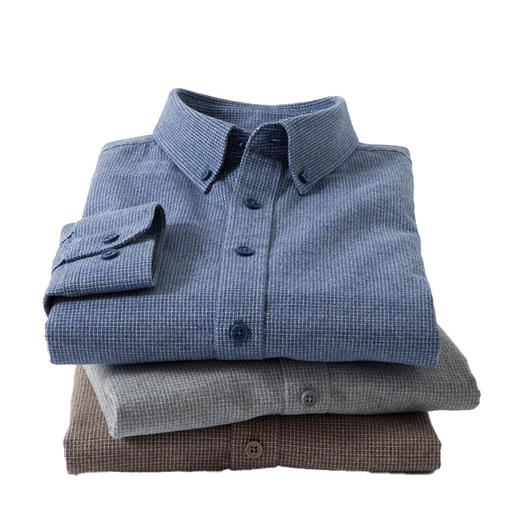 【全棉】罗蒙秋冬长袖衬衫男士纯棉保暖舒适易打理简约领尖小扣时尚衬衣 商品图4