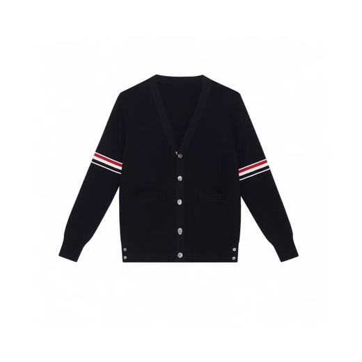 【孤品捡漏】（微瑕）G19 V领针织红白杠毛衫-喜出 商品图1