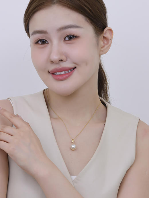 【挚友限定】18k金钻石干枯玫瑰珍珠吊坠12-13mm 商品图2