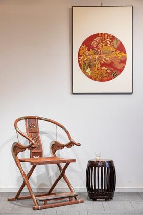 红桥红  家具严选  缅甸花梨(大果紫檀）  【木面 王款 麒麟纹交椅】