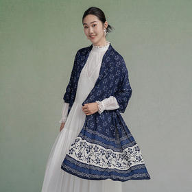 【林栖设计小店】（现货）绵羊毛毛织披肩传统印花百搭气质2025秋季新款围巾披肩女2904264B