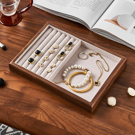 【实木+亚麻】娜家实木首饰展示托盘 商品图1