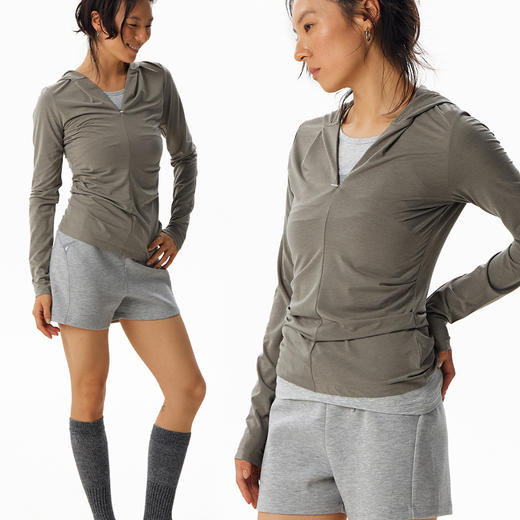 CryingCenter 天丝 连帽长袖收腰打底衫塑形衣 哭喊中心 商品图1