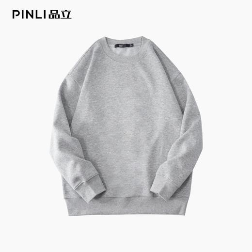 PINLI品立2025秋季新品纯色百搭圆领卫衣潮牌宽松休闲套头男上衣GV253109030 商品图10