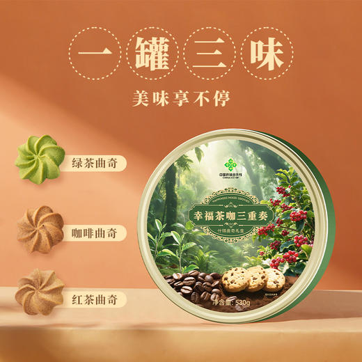 【贵州帮扶】幸福茶咖三重奏什锦曲奇礼盒 530g 商品图1
