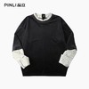 PINLI品立春季新款假两件拼接提花丝绒T恤潮牌肌理长袖男上衣B253111021 商品缩略图3