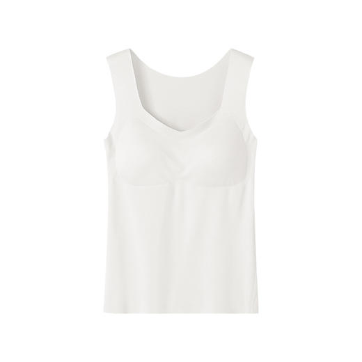 断码 官网499！华家氨基酸裸感珍珠纱免穿文胸一体式固定杯无痕背心女内搭外穿吊带打底 商品图6