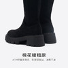 星期六黑色绒面百搭厚底过膝长靴SSD4117140 商品缩略图11