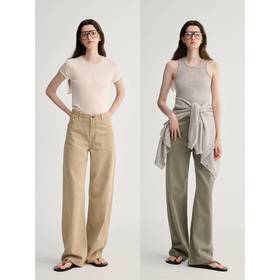 MAISON CECILE 三色/宽松休闲复古色系百搭直筒显瘦牛仔裤