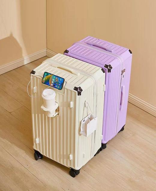 【大容量pc密码箱】耐用五轮减震刹车万向轮拉杆箱 三七分多功能行李箱 国庆假期出游 商品图0