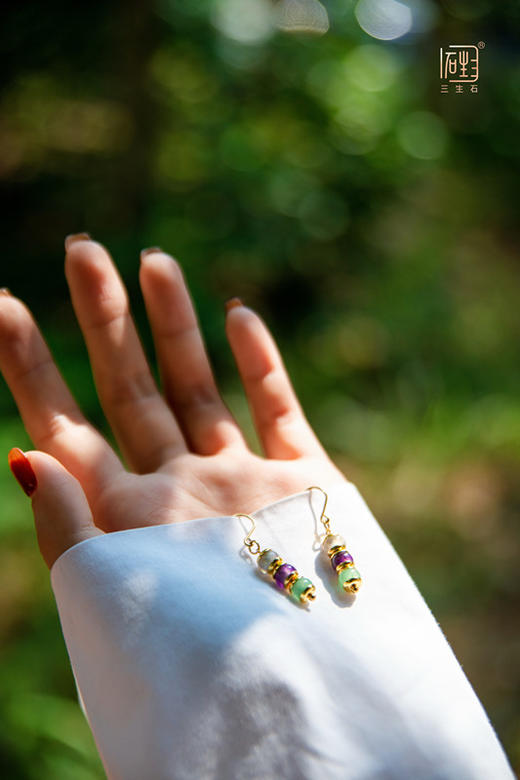 三生石·吾行彩宝路路通设计项链+耳饰 商品图6