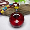 丁摩 琥珀蜜蜡面包扣随形二代吊坠酒红项链男女款血珀平安扣5ZF-58797 商品缩略图0