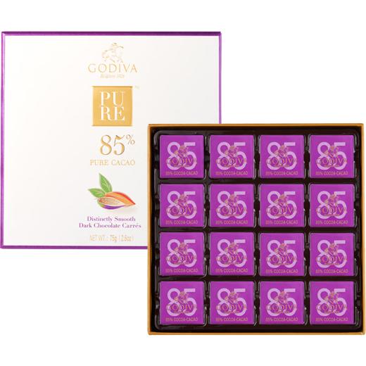 歌帝梵85%浓醇黑巧克力16片装 72g 商品图0