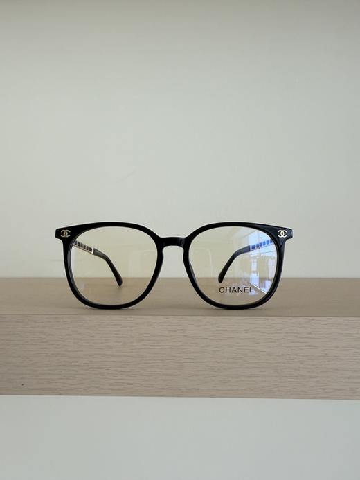 CHANEL 香奈儿 小羊皮链条镜腿 黑色平光眼镜 金属 欧版光学眼镜 PP593（JH） 商品图0