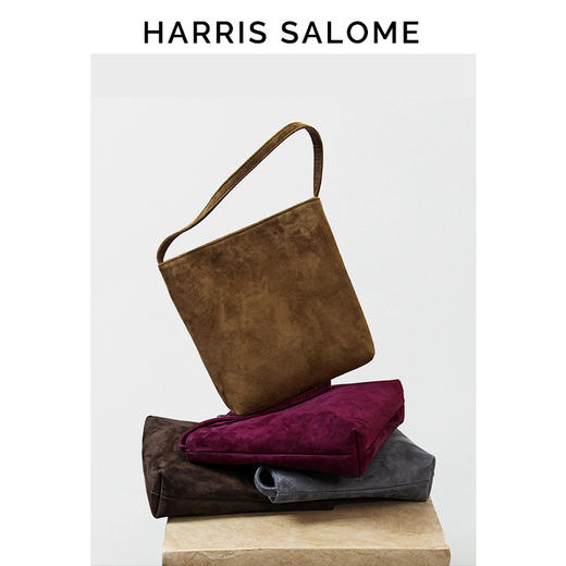 （小眠专属）Harris Salome复古羊猄皮单肩水桶包 商品图1