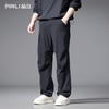 PINLI品立2025秋季新款男士褶皱设计感休闲长裤潮牌直筒伞兵裤子GD253117074 商品缩略图0