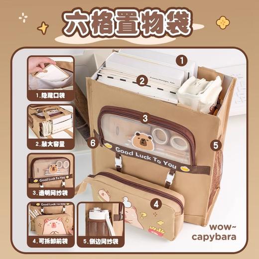 卡皮巴拉补习袋手提袋拎书袋学生补课包帆布书包小学生初中生书袋 商品图2