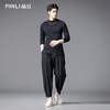 PINLI品立2025秋季新款立领纯色内搭长袖T恤男士休闲打底衫上衣潮B253111091 商品缩略图1