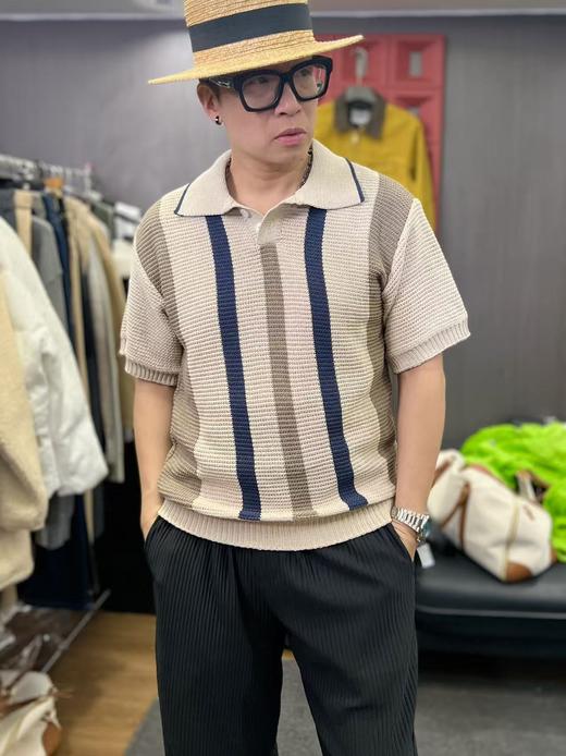 夏日通勤必备翻领拼接短袖透气舒适 商品图0