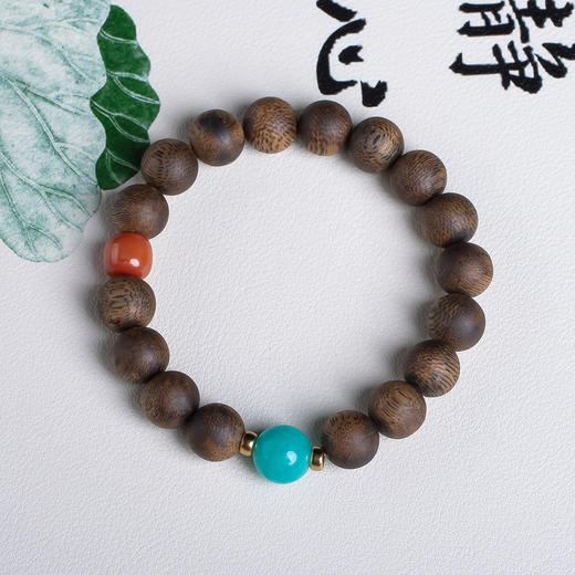 xy0563沉香+南红天河石手串 商品图0