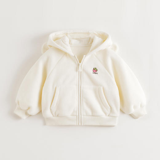 马克珍妮女童草莓兔耳摇粒绒外套2025年秋冬新款551825 商品图1