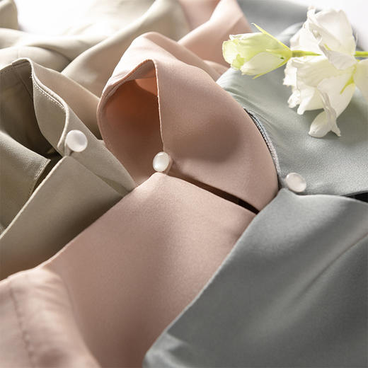 丁摩 夏季新款真丝连衣裙纯色桑蚕丝裙子大码女装减龄舒适款5ZF-339 商品图1