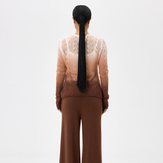 丝绒镂空圆领吊染女套衫  SJF97W371A 商品图7