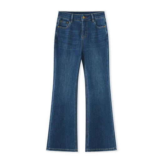 「高货wl」全新升级【铂金会员257/天猫339/差价82】(55801)洛诗琳磨白竹节牛仔裤2025秋季后袋刺绣设计感修身微喇裤 商品图4