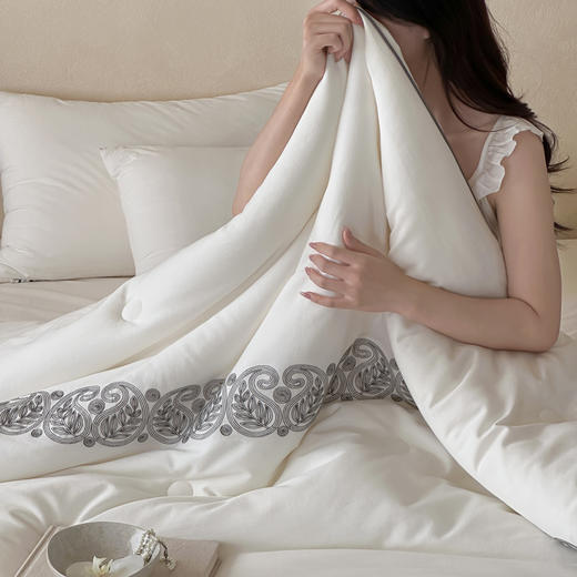 自然醒棉线绣花羊毛复合被TD 商品图5
