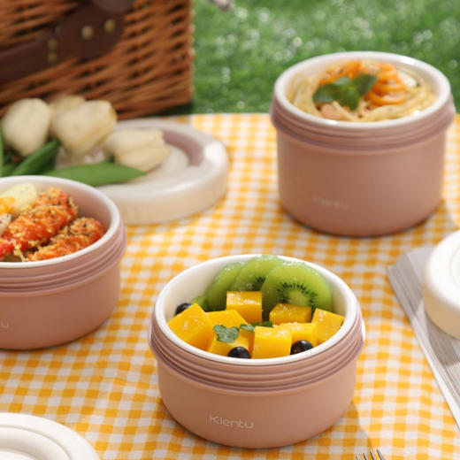 【下单赠保温袋】Klentu凯兰图  轻氧可微波饭盒  无铅陶瓷内胆 600ml+420ml 商品图8