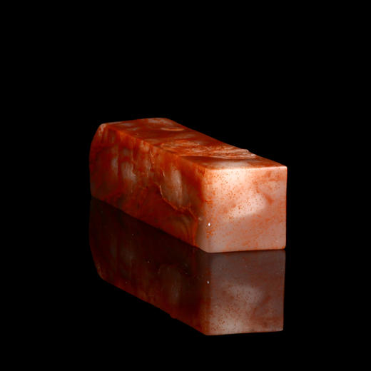 孤品017156-老挝石朱砂冻薄意方章配木盒-1.7*1.7*7.5cm 商品图4