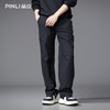 PINLI品立2025秋季新款设计感拼接休闲裤潮牌弹力户外直筒长裤男GD253117073 商品缩略图0