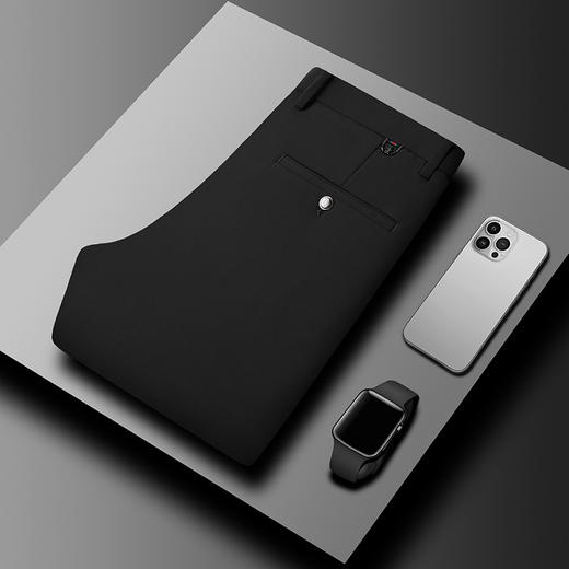 罗蒙男士春秋休闲裤直筒修身百搭男长裤商务通勤弹力不紧绷舒适裤子 商品图4