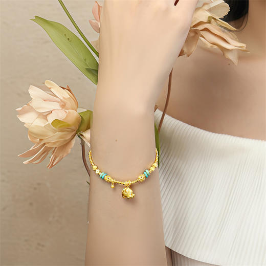 黄金小吉象手链 足金闪耀蹦迪珠手链【按克计价黄金2】MEMORA诗普琳GB315401 商品图2