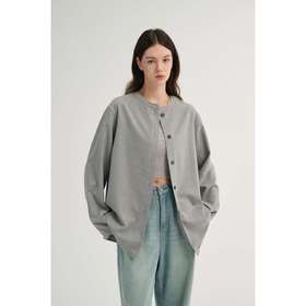 MAISON CECILE 复古羊毛软糯亲肤休闲通勤圆领随性风衬衫