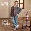 【云优选】Little Naive女童羊毛针织开衫秋季蝴蝶结甜美上衣儿童提花外套 商品缩略图1