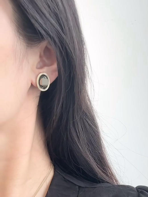 826-1 真香老渠道 25A 黑金蛇骨链条 短项链/手链/椭圆耳钉 商品图3