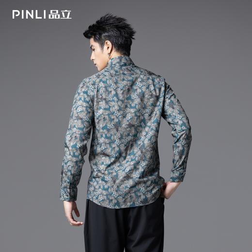 PINLI品立春季新款满花印花长袖衬衫潮牌雅痞休闲翻领男衬衣GD253113034 商品图2