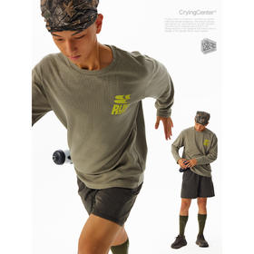 CryingCenter速干透气轻盈手感华夫格马拉松跑步运动训练宽松长袖