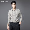 PINLI品立2025秋季新款男士修身商务格子长袖衬衫打底休闲衬衣潮GD253113055 商品缩略图0